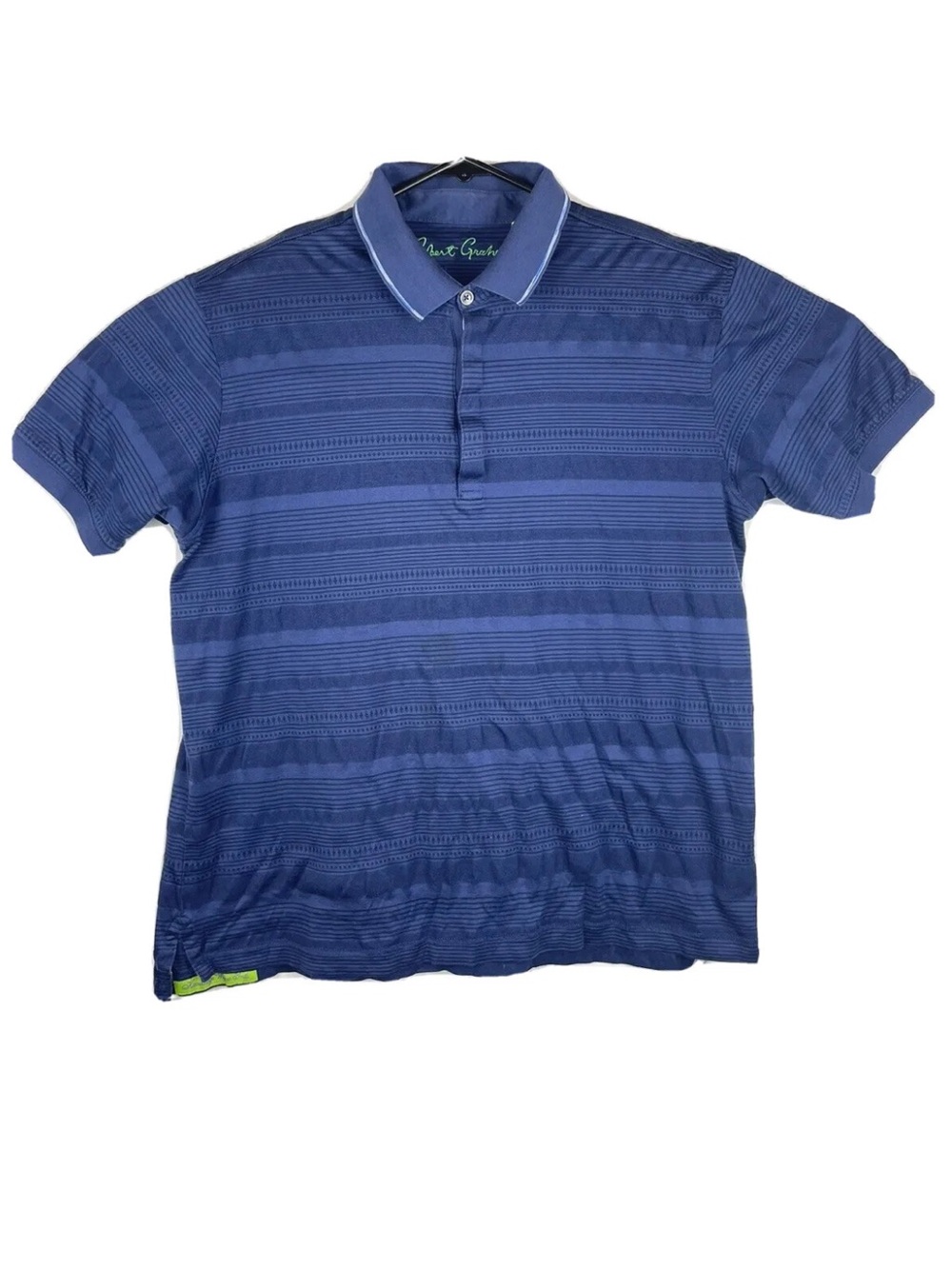 Robert Graham Luxury Polo Shirt Mens Medium Blue 100% Mercerized Cotton Stripe